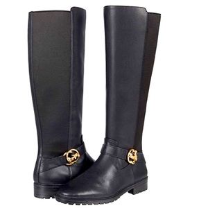 Coach Leather & Elastic Boots